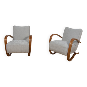Fauteuils lounge modèle H-269 par Jindřich Halabala pour UP Závody, années 1950, Tchécoslovaquie