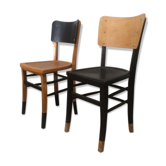 Paire de chaises de bistrot restauré