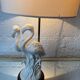 Lampe porcelaine flamants roses années 80