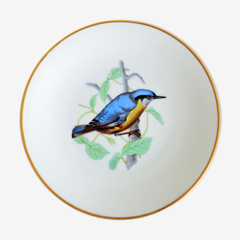 Assiette porcelaine de Limoges Rouard motif oiseau