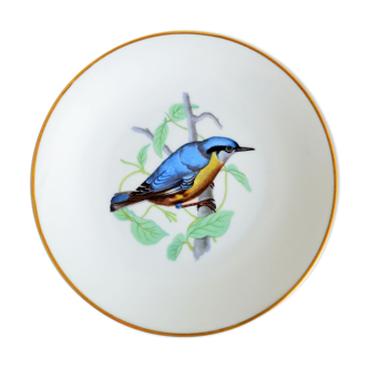 porcelain plate of Limoges Rouard bird motif