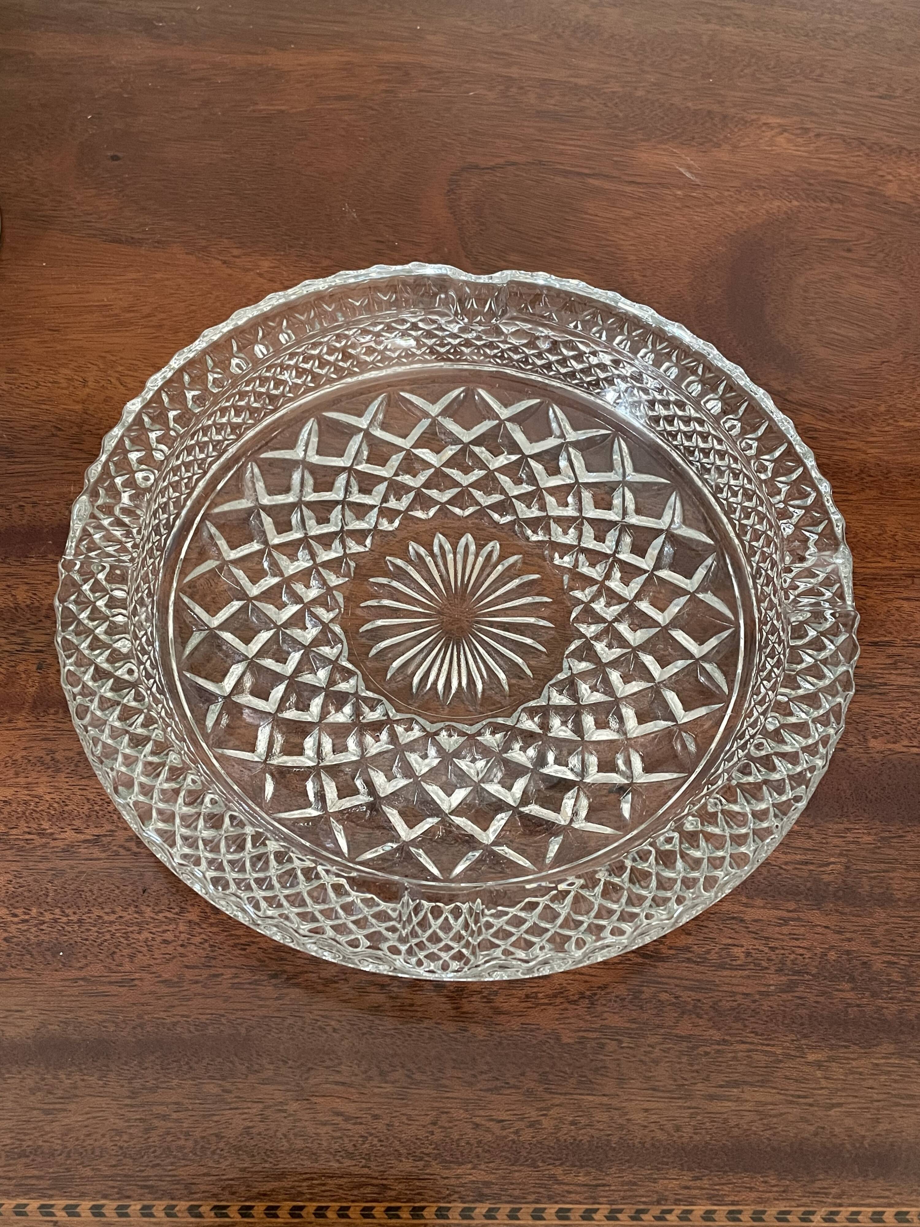 Ashtray empty pockets in cut glass 21,5cm
