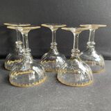 5 Gold Putoisé Champagne Glasses – Legras Pierrefonds 19th Century Service