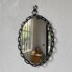 Miroir brutaliste ovale « chaine » 1950