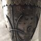 Atypical metal lamp medieval globe opaline style