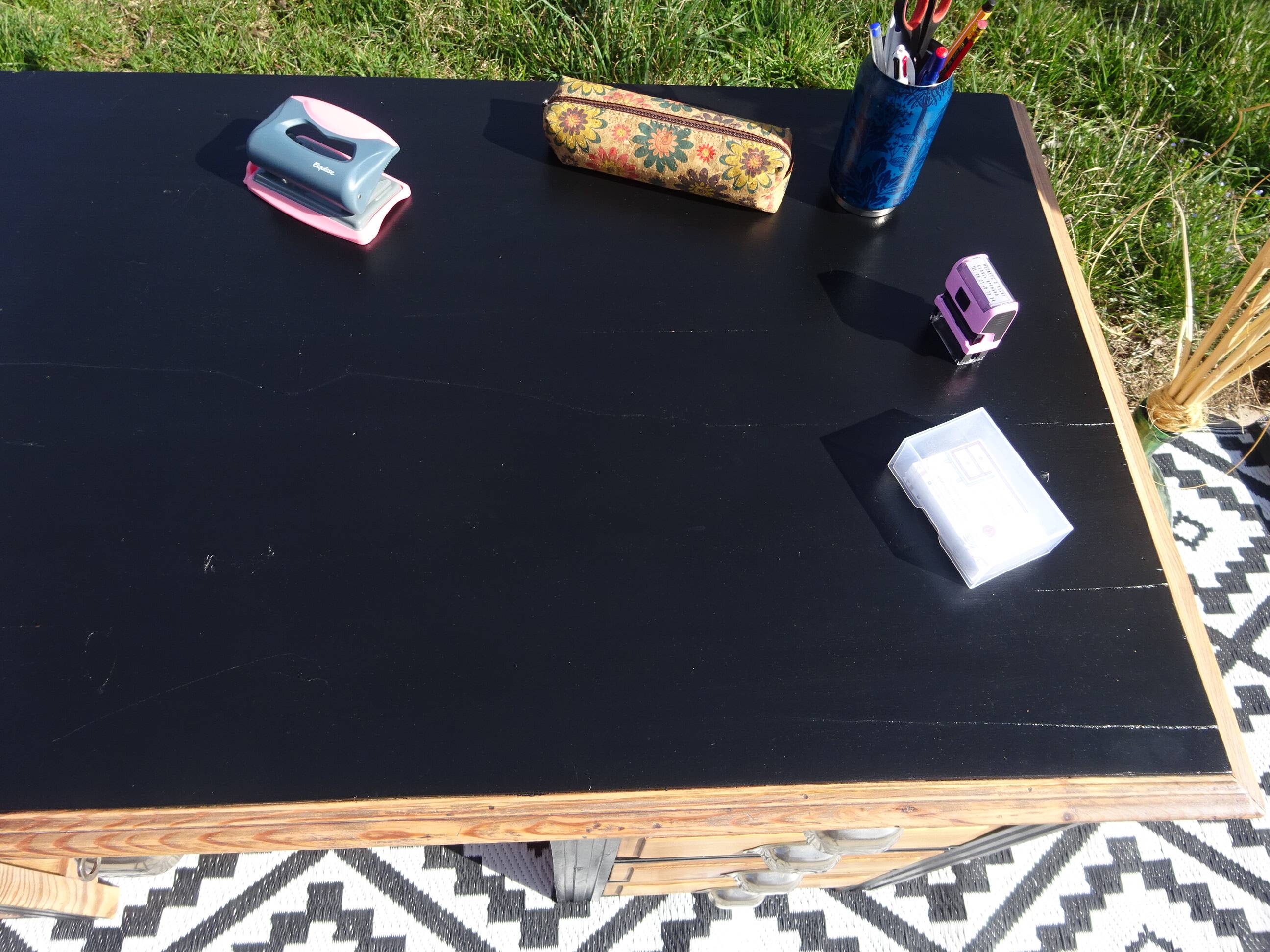 Vintage pine desk, restored