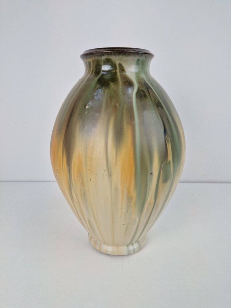 Glazed Stoneware Vase by Grégoire Lebon, Belgium, 1940s