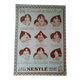 Une publicité nestlé double face avec plastification à chaud 80 mignons  issue revue d'époque