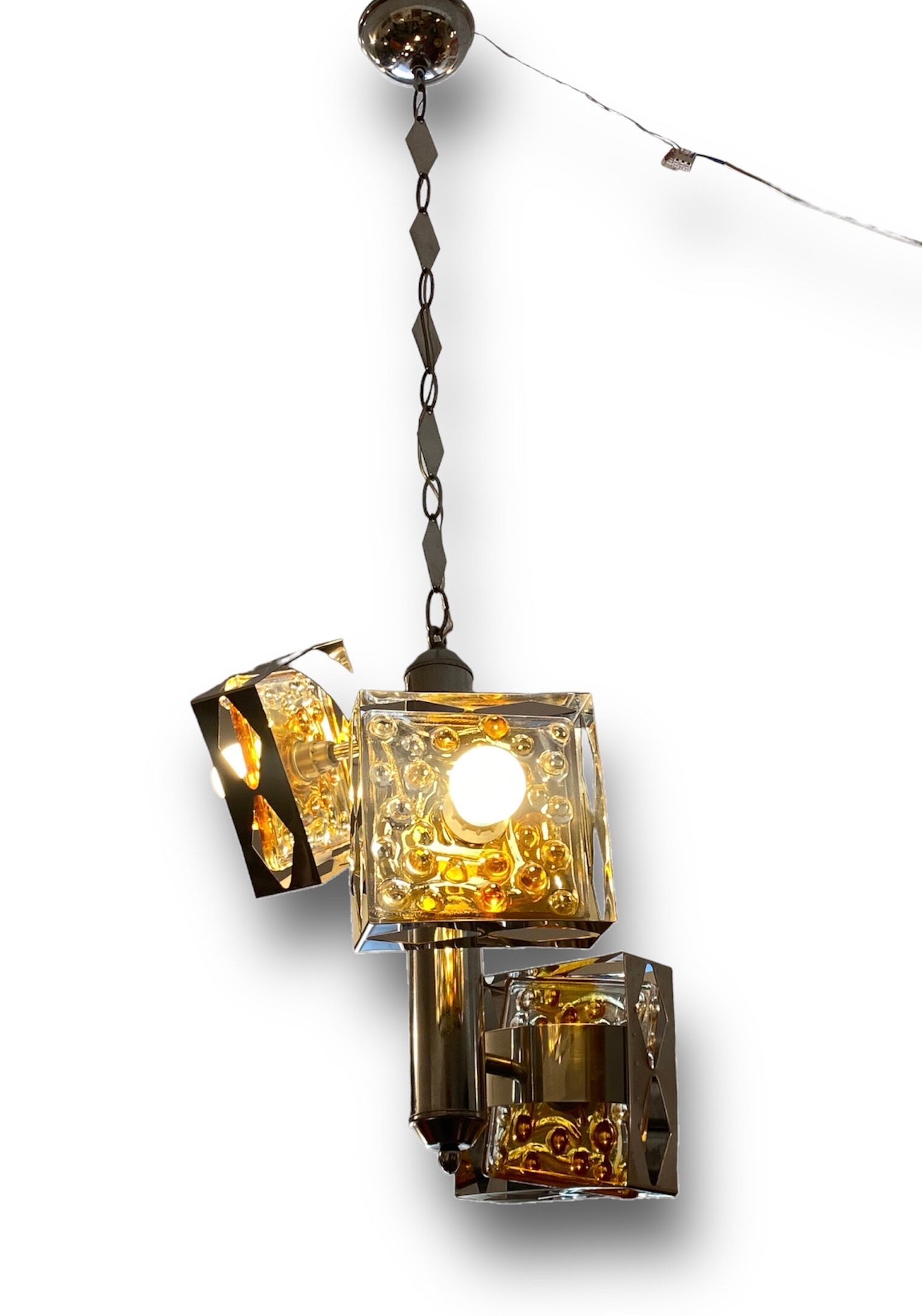 Murano glass pendant lamp by Toni Zuccheri Mazzega Edition 70s