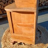 Art Deco bedside table in raw wood