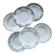 6 vintage ironstone deep plates mismatched - Blue and green tones