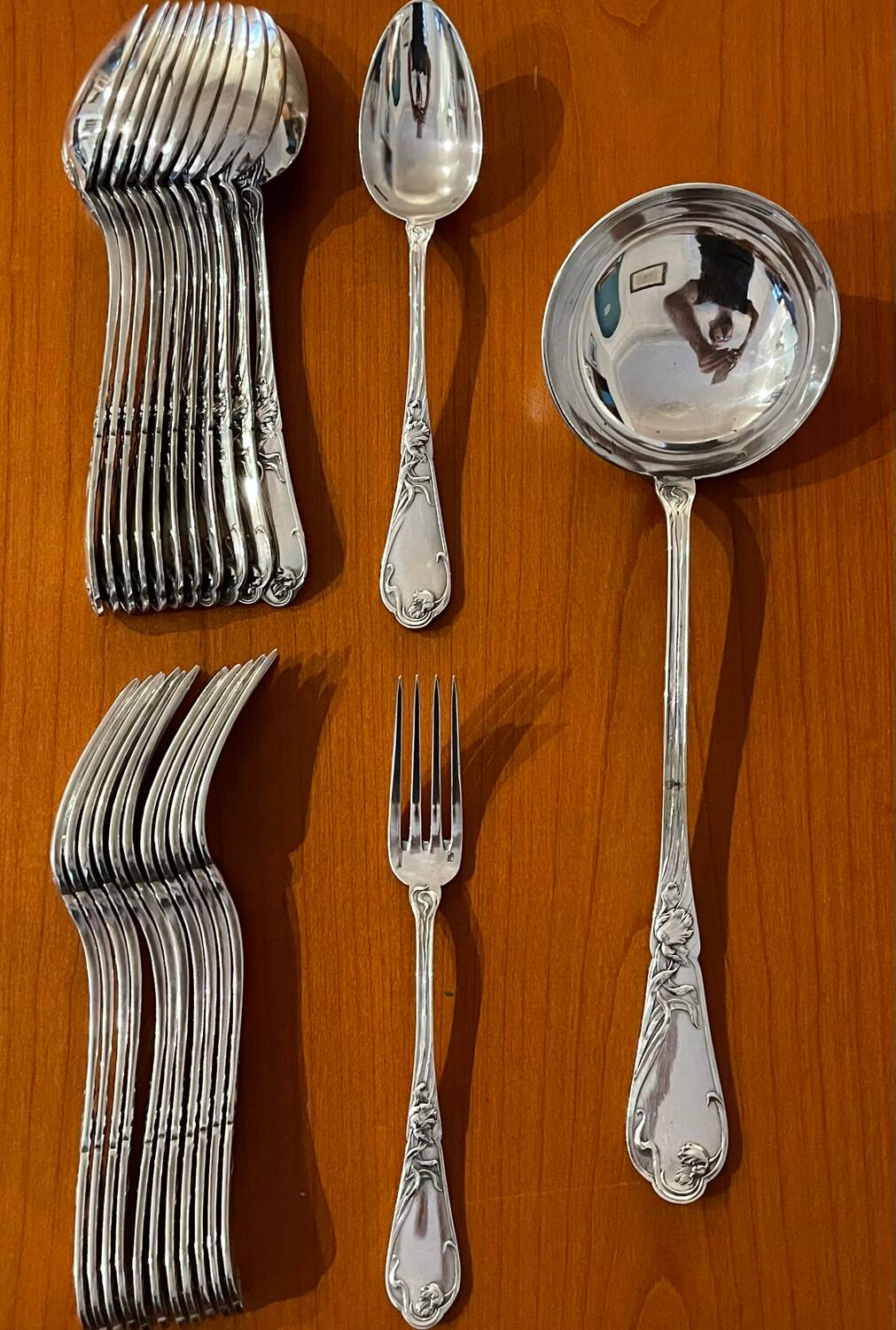 Art nouveau decor of iris 25 pieces