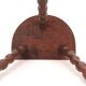 Wooden tripod stool, half-moon seat, 1950s