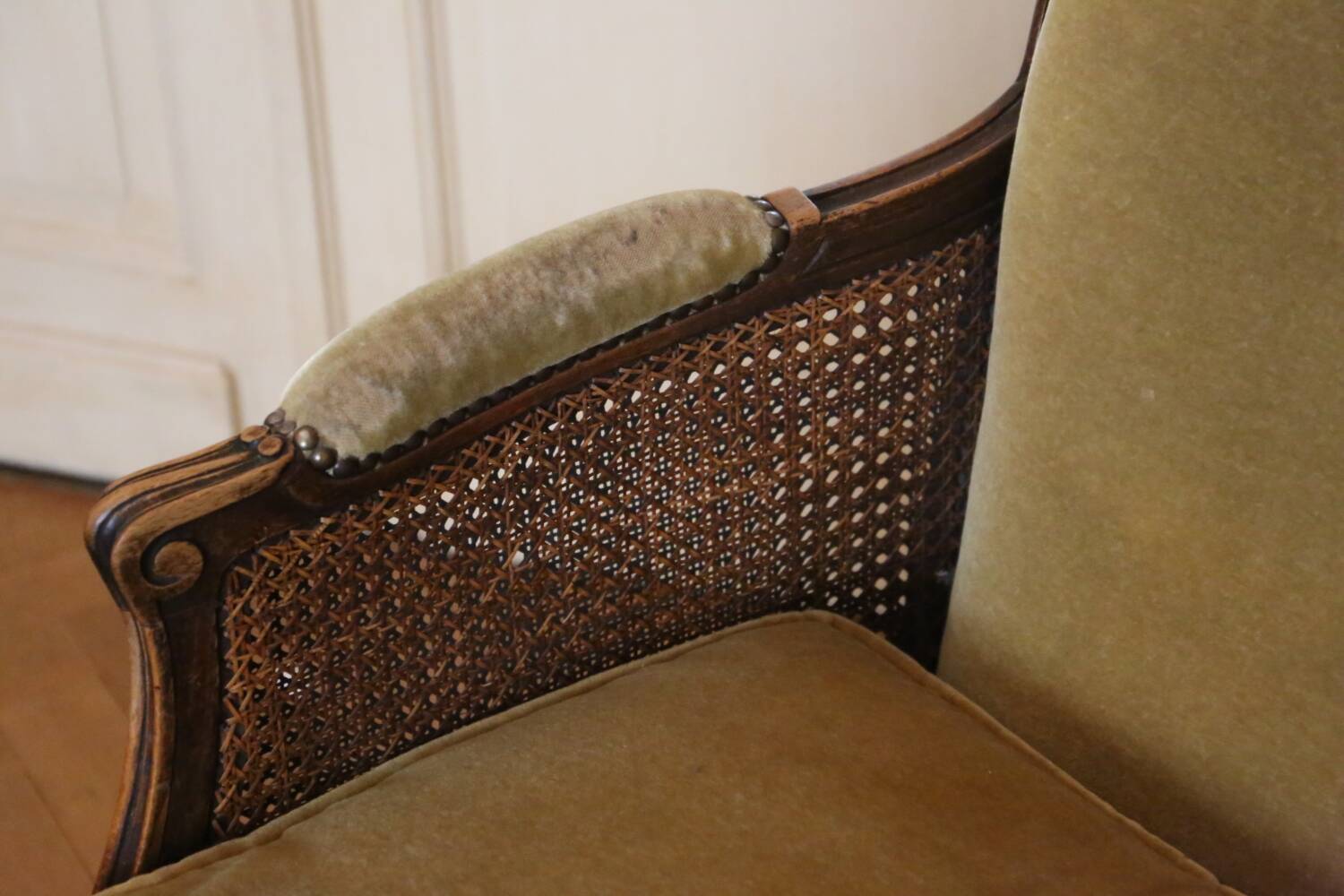 Cane shepherdess armchair, around 1930