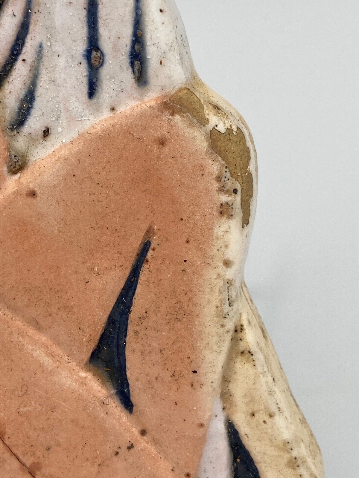 Women's cast iron subject 1930 art deco signature to identify polychrome