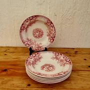 Set of 6 U&C Sarreguemines Jardinière model soup plates