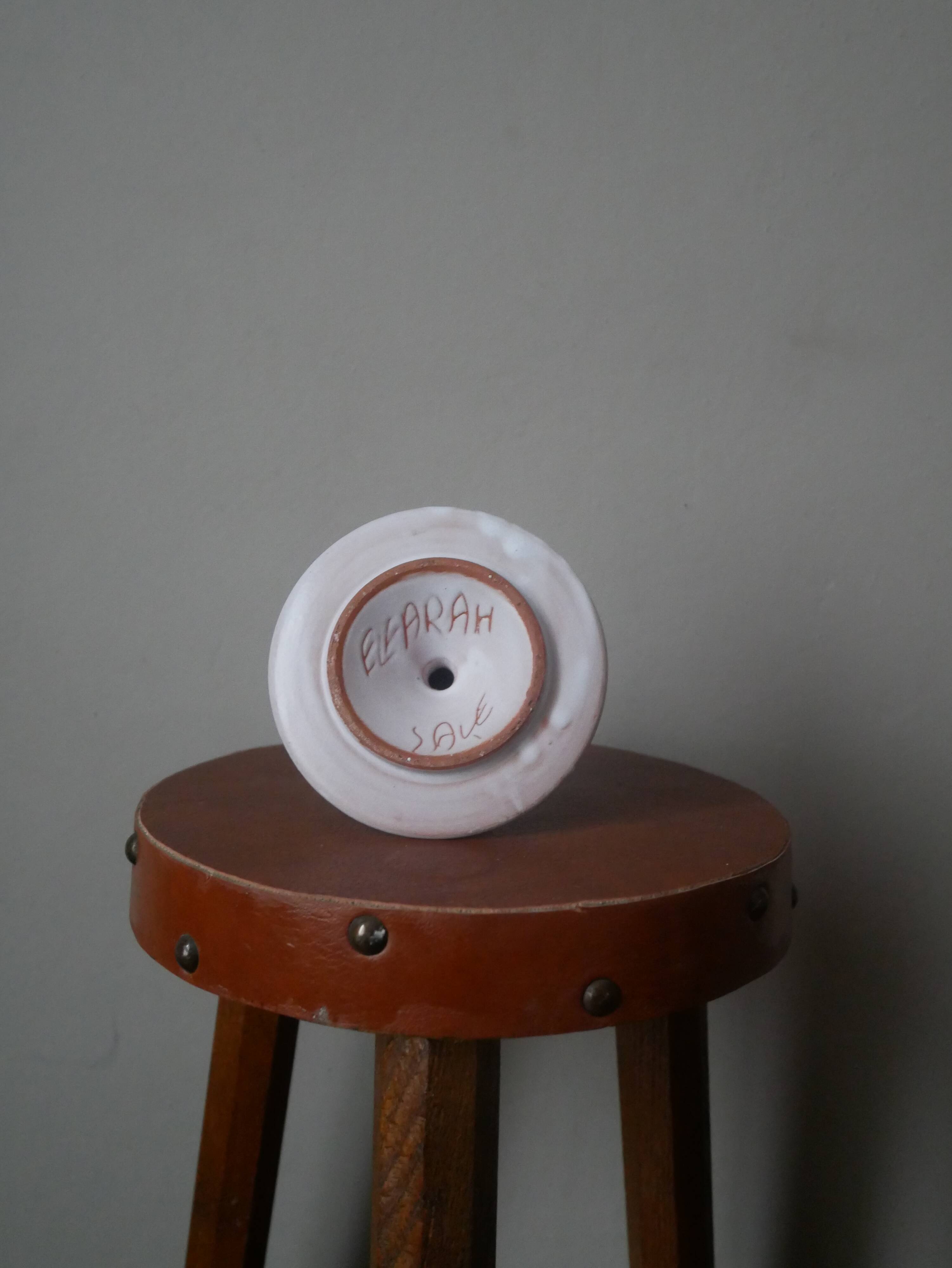 Hand painted ceramic candle holder slow craftsmanship countryside decoration candlestick