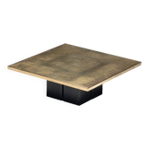 Table basse en laiton gravé par Christian Heckscher, Belgique, années 1970