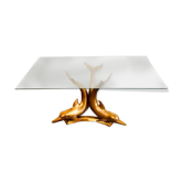Table basse 3 dauphins en laiton