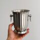 Small shiny stainless steel ice bucket
