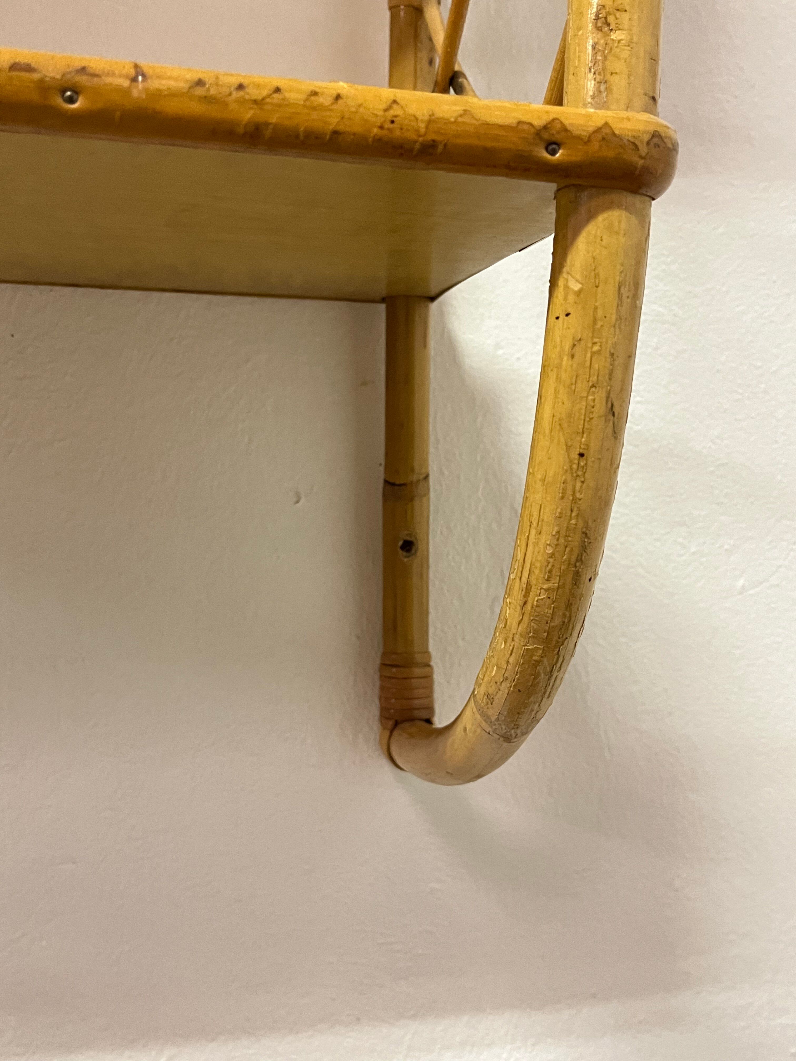 Vintage rattan shelf