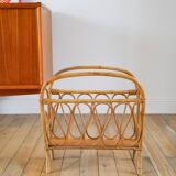 Bamboo/rattan magazine rack, 1960s