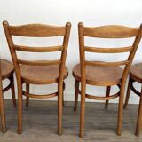 Set of 4 Baumann bistro chairs – model “Le Marais” – light wood