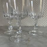 Set of six Bayel Champagne crystal stemmed glasses