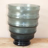 Art Deco vase in frosted blue glass