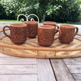5 terracotta mugs