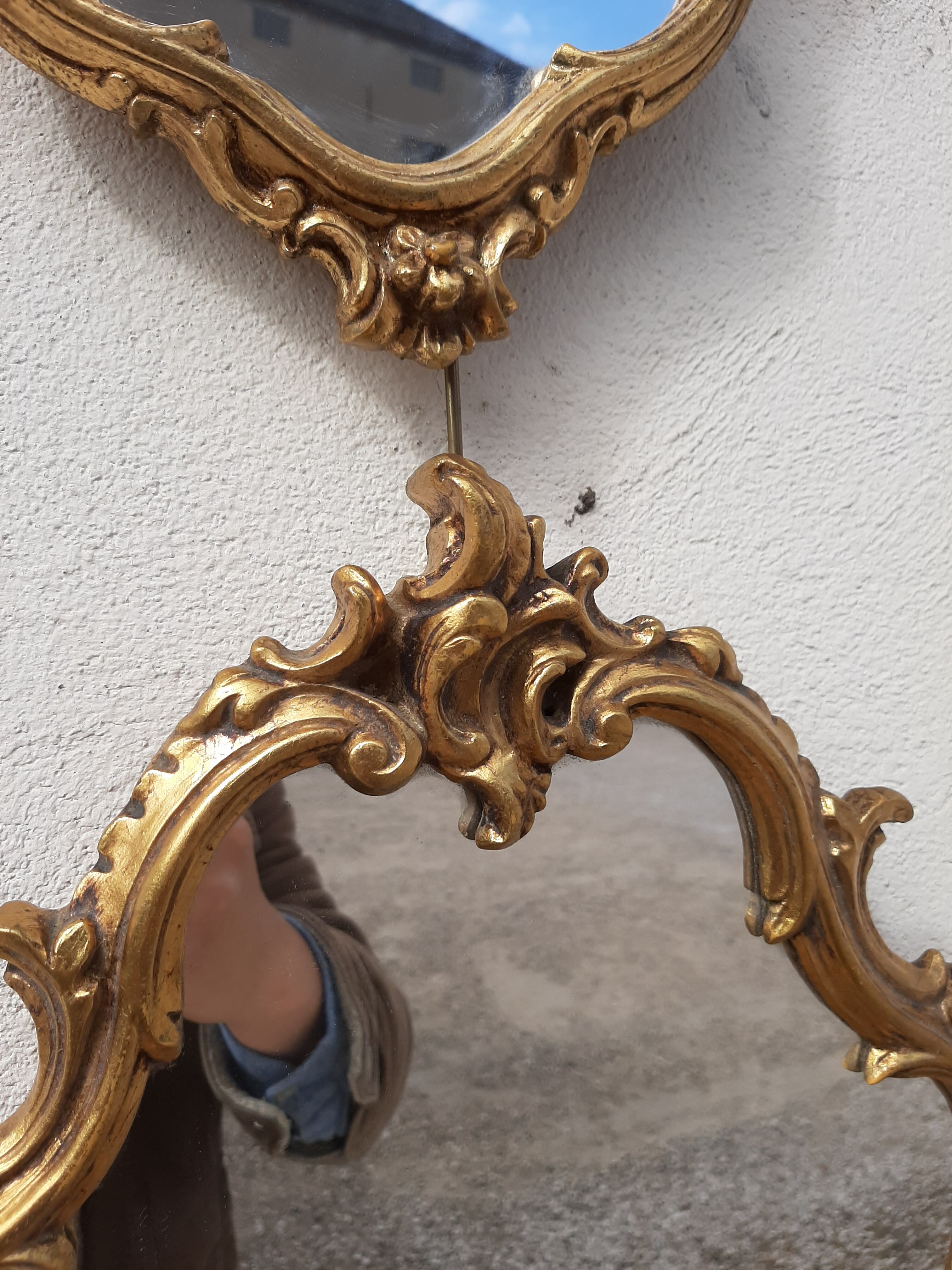 Pair of mirror Baroque style Louis XV gilded