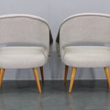 1960s Pair of Restored Shell Chairs, Czechoslovakia