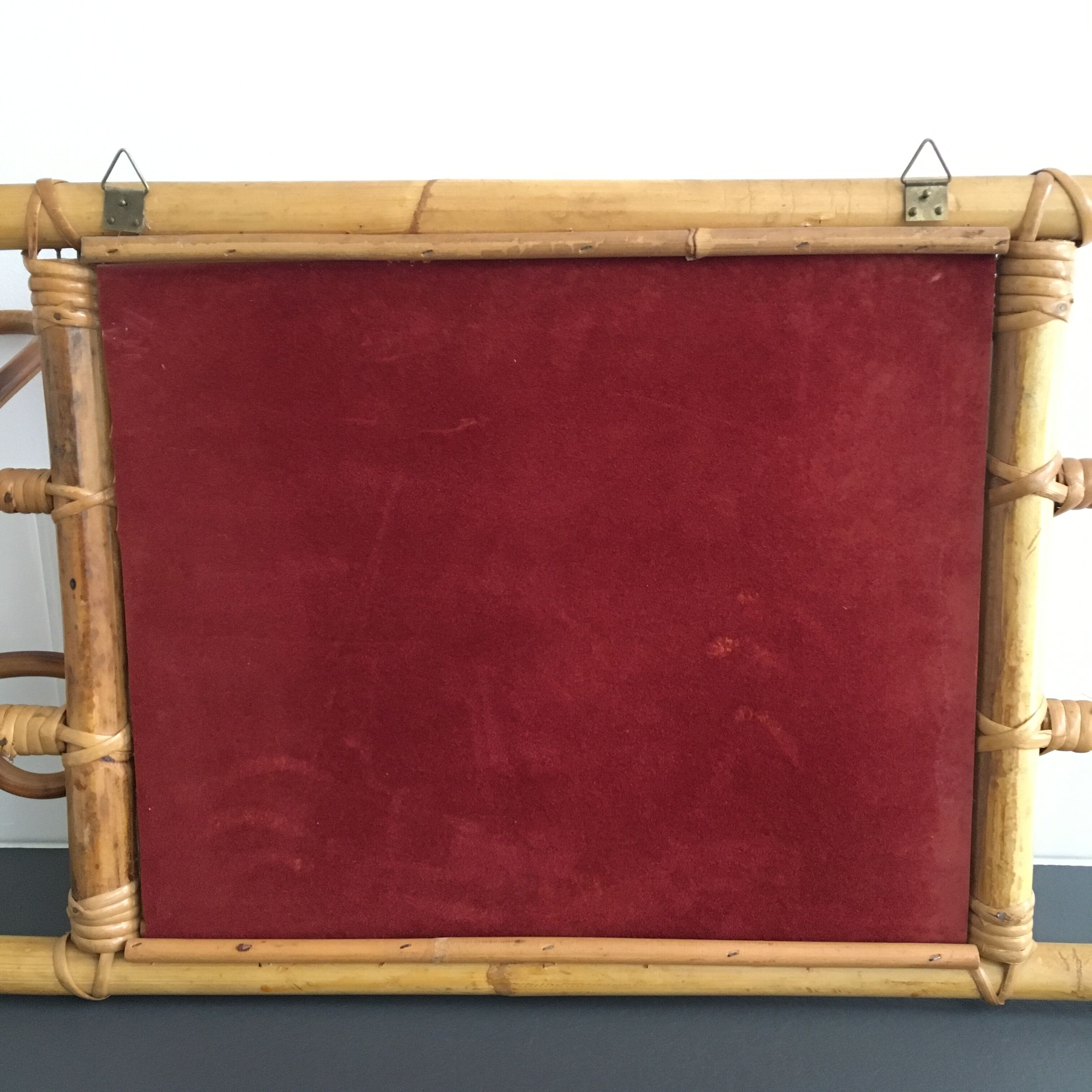 Mirror with 60s rattan pater