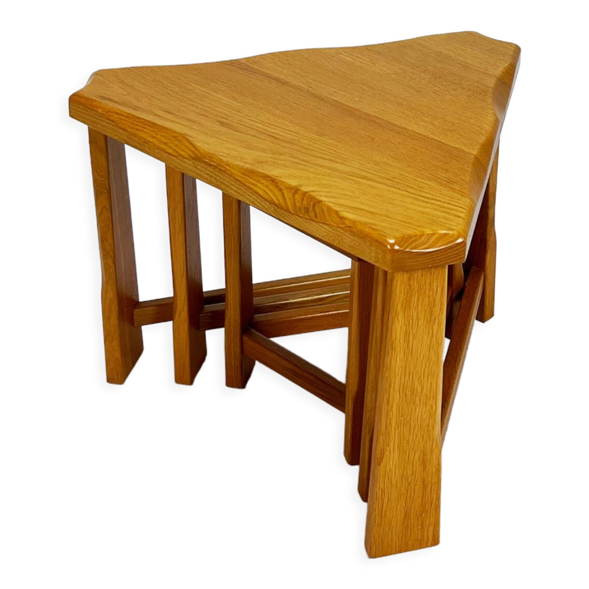 Modernist blond oak nesting tables, 1960s