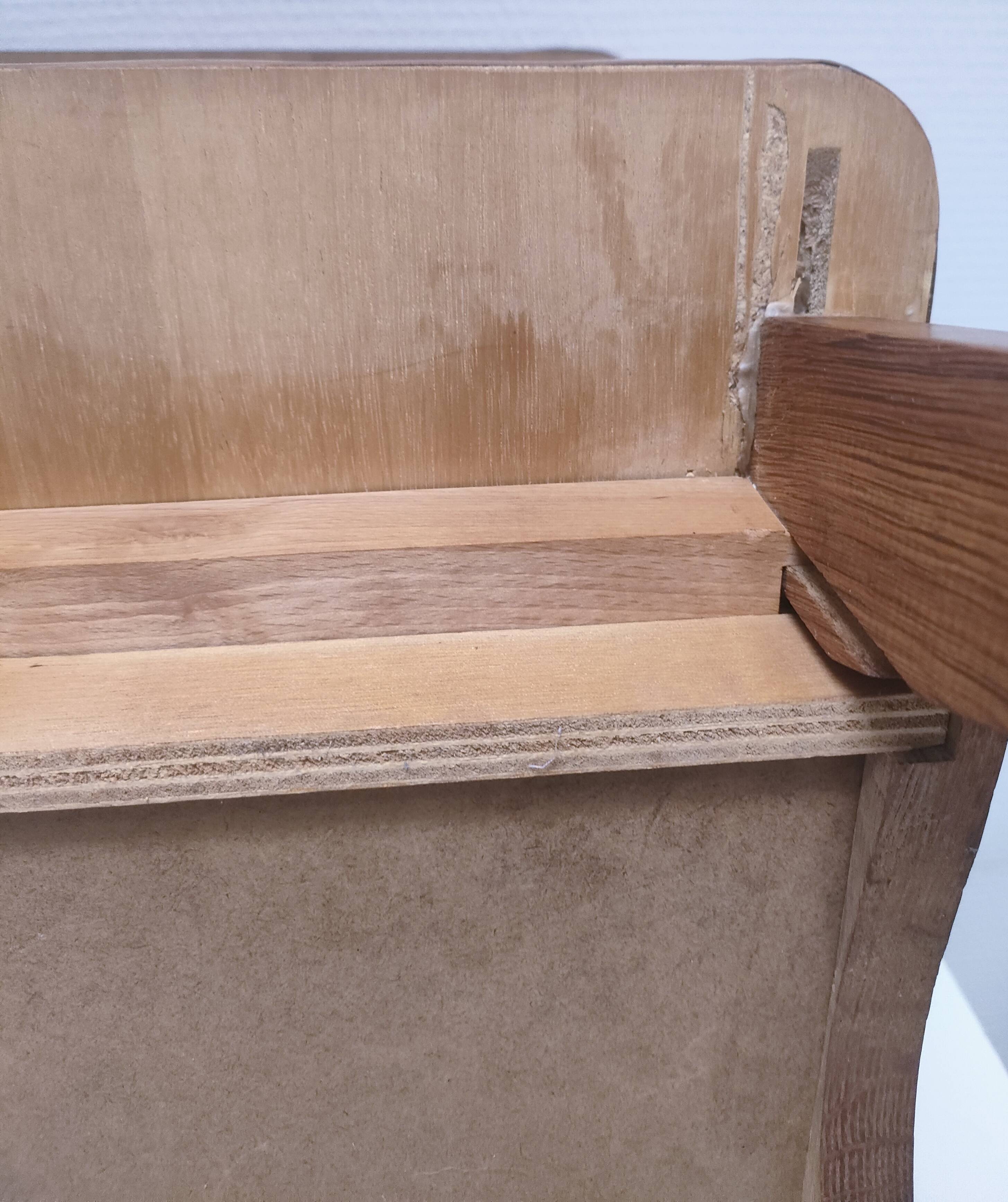 Vintage wooden crossbar bedside table