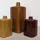 Set of 3 coloured earthenware vases Les Jardins d'Ulysse, France circa 1990