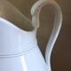 White faience pitcher Swan Saint Amand