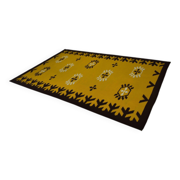 Midcentury design geometric rug / carpet, 1970s / Czechoslovakia