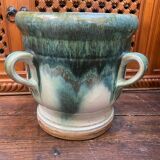 Old glazed terracotta pot cover