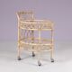 1950s bamboo trolley with two glass tops Italy
