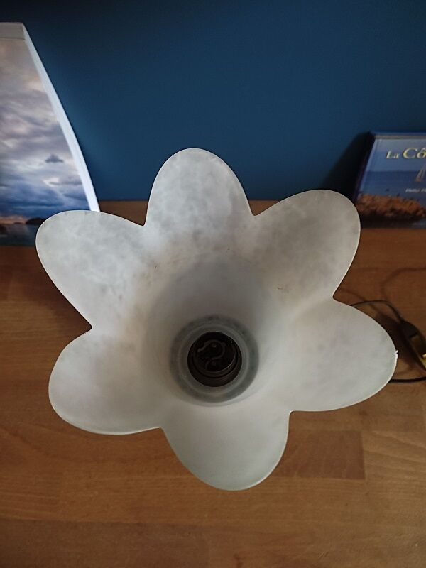 Bedside lamp marble brass tulip glass paste dp 0123259