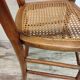 Children's high chair in wood and cane