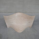 Travertine and glass dining table