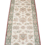 Small handmade pakistani floral wool area rug- ziegler rug- 82x192cm