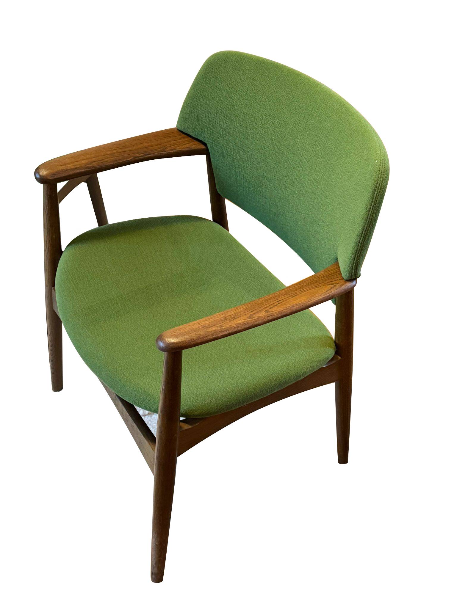 Vintage Scandinavian oak armchair by Ejner Larsen & Aksel Bender Madsen for Fritz Hansen