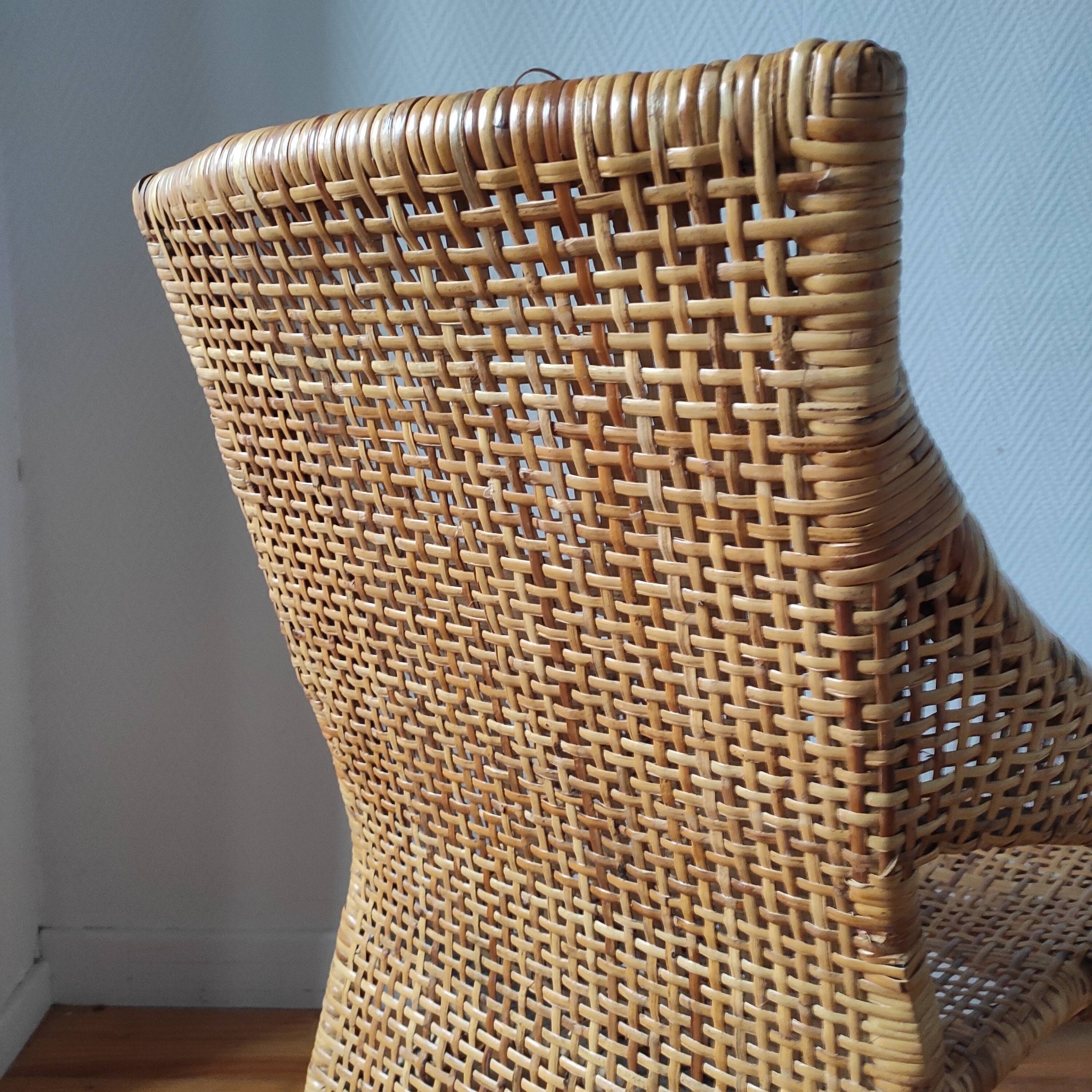 Fauteuil vintage en rotin de Maria Vinka pour Ikéa