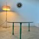 Old bean coffee table free form glass top Italian design 80s vintage