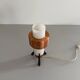 Simple table lamp in copper metal and opal glass, 1960s, Germany