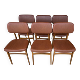 Set of 6 vintage Scandinavian dining chairs from the 1970s.