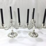 Pair of silver bronze candelabras